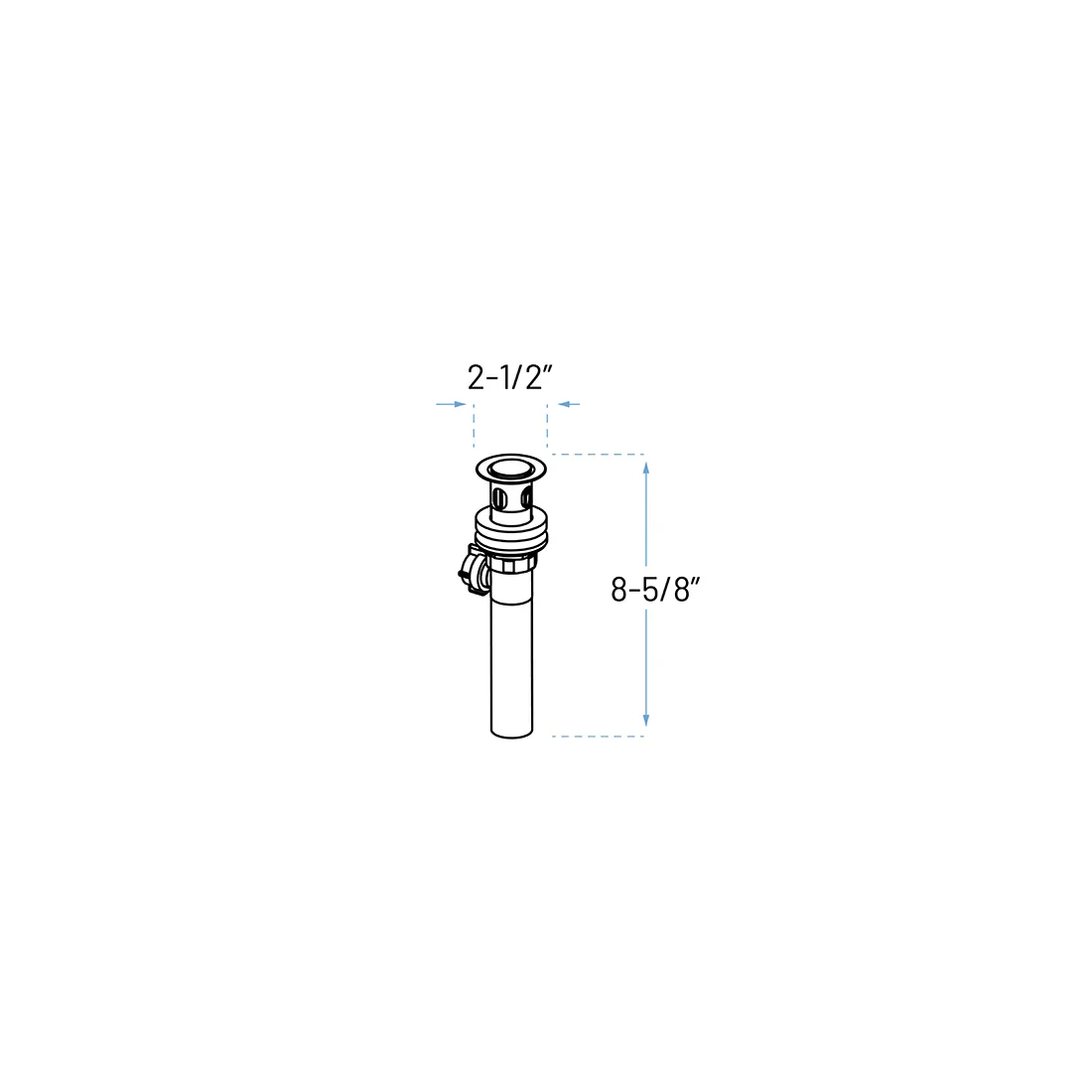 Chrome 1-Hole Single Handle Bathroom Faucet with Push Drain, A-7001-C - Image 4