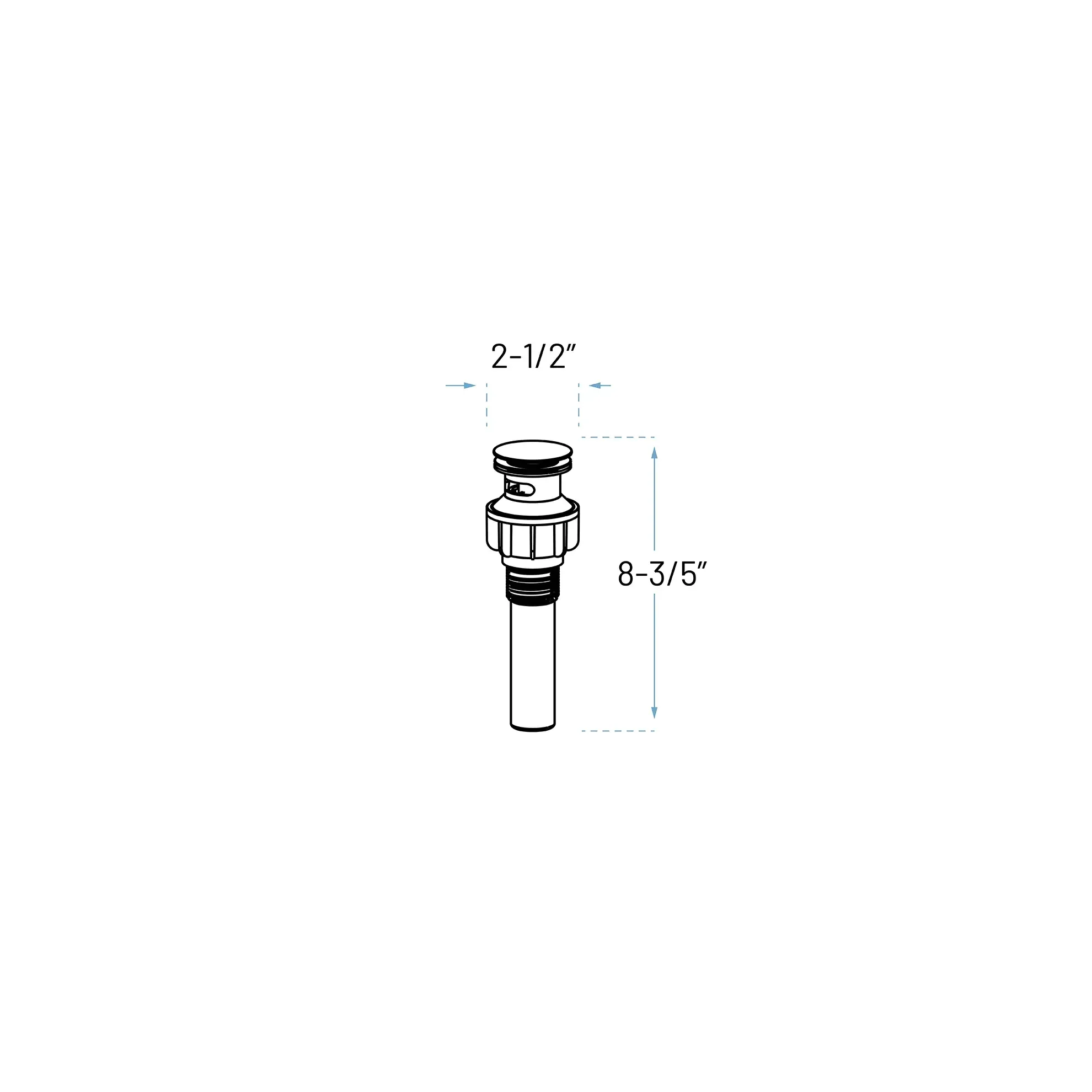 1-Hole Single Handle Bathroom Faucet with Push Drain in Black, A-7004-BL - Image 4