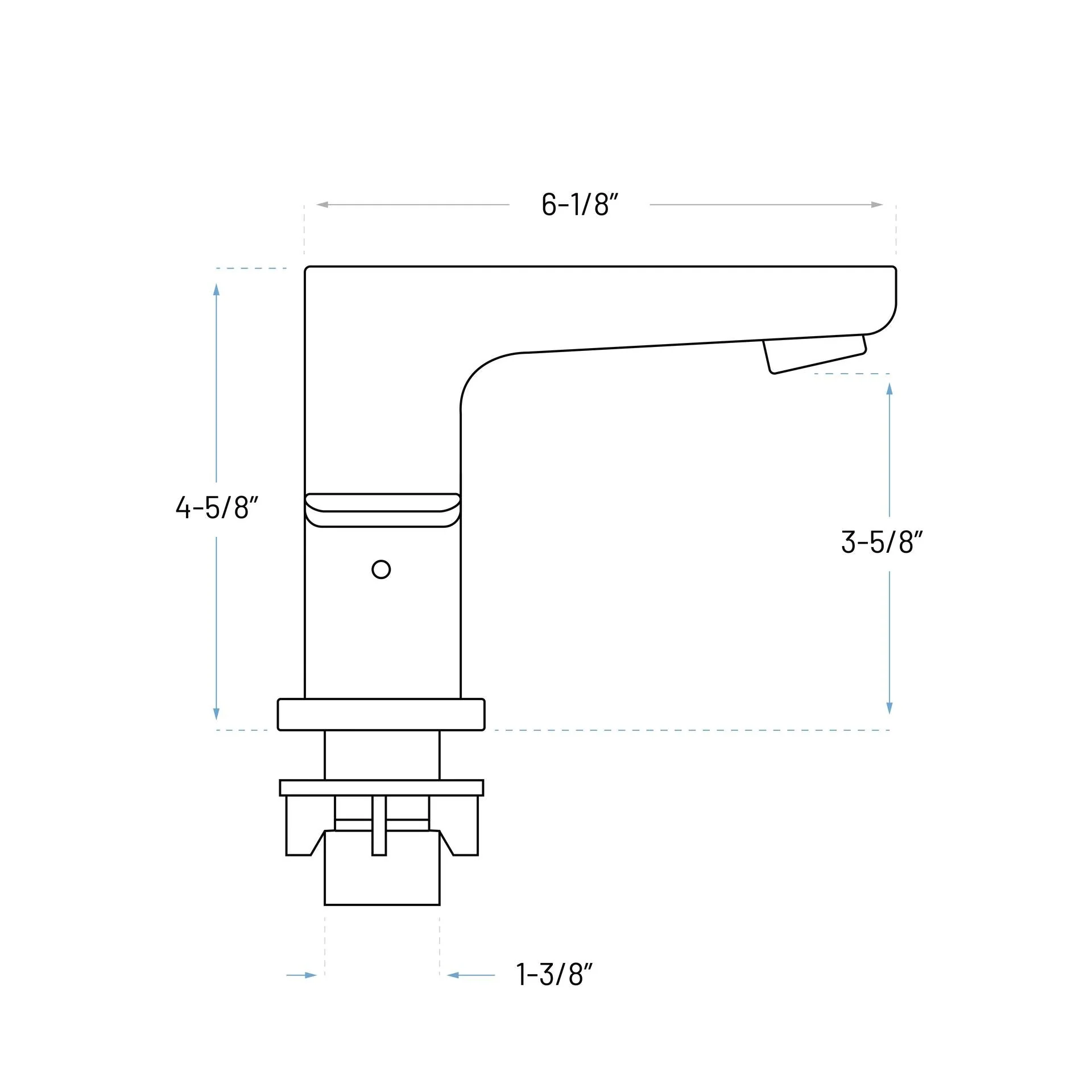 Matte Black Two Handle Bathroom Sink Faucet - Angular Spout – Model A-7014-BL - Image 3