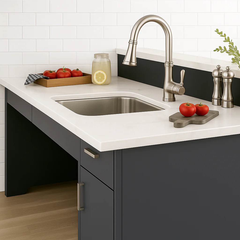 Brushed Nickel Single Hole, Single Handle Kitchen Faucet with Pull-Down Sprayer, A-726-BN - Image 3