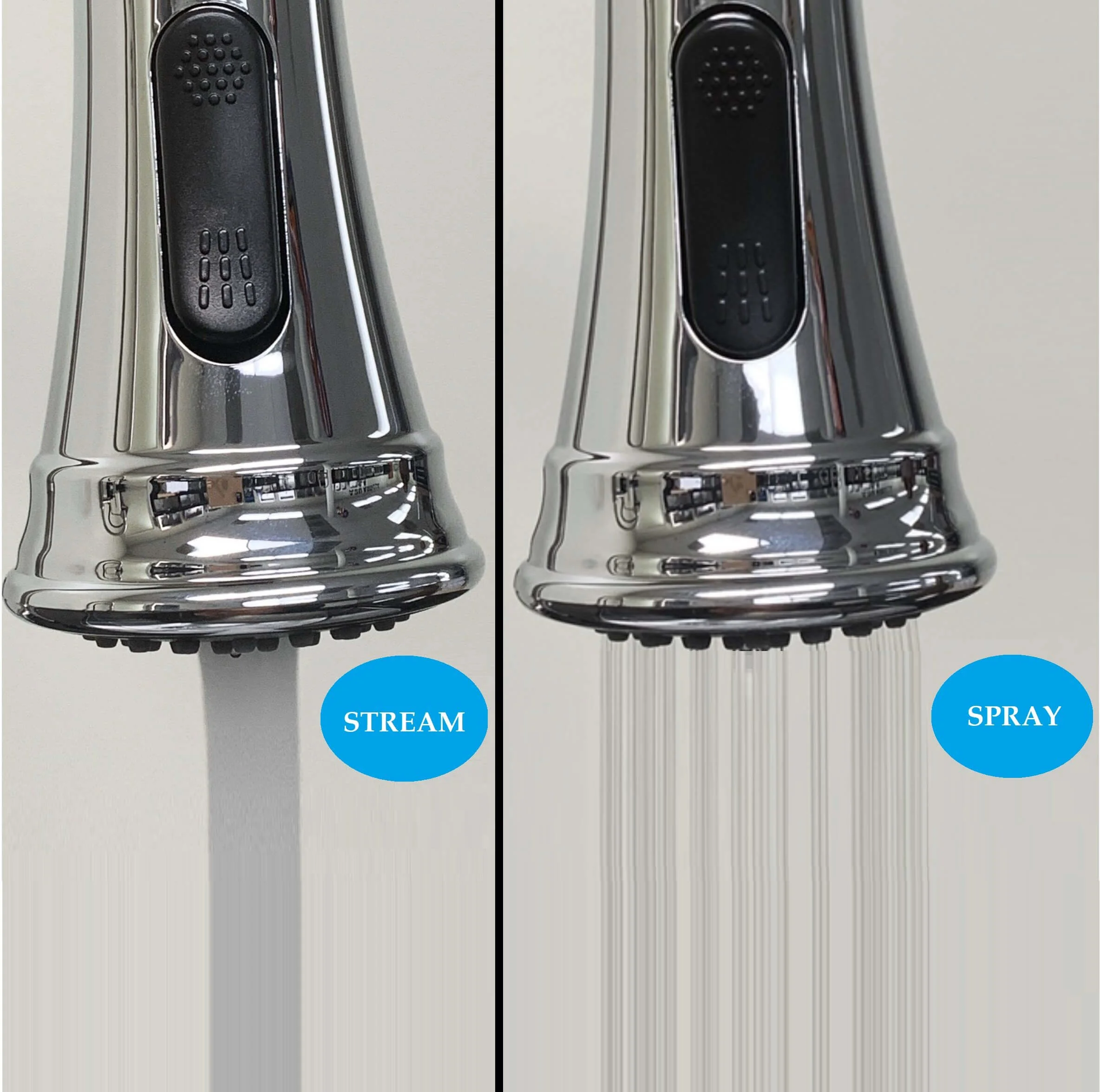 Chrome Single Hole, Single Handle Kitchen Faucet with Pull-Down Sprayer, A-726-C - Image 3