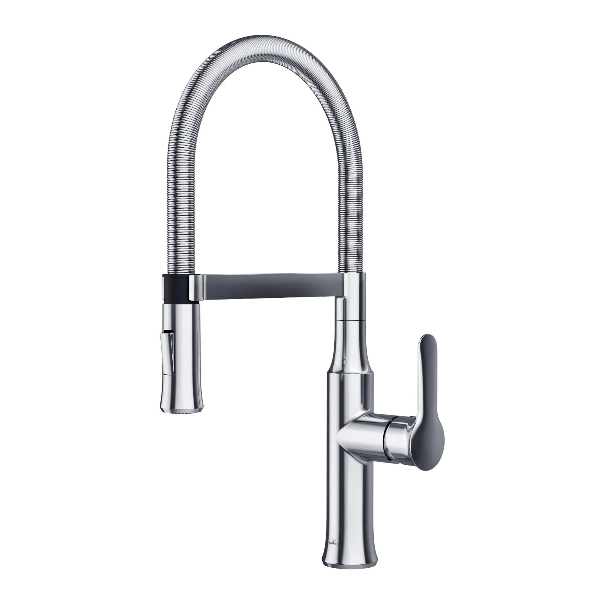 Chrome Single Handle Spring Kitchen Faucet with Sprayer, A-730-C - Image 6
