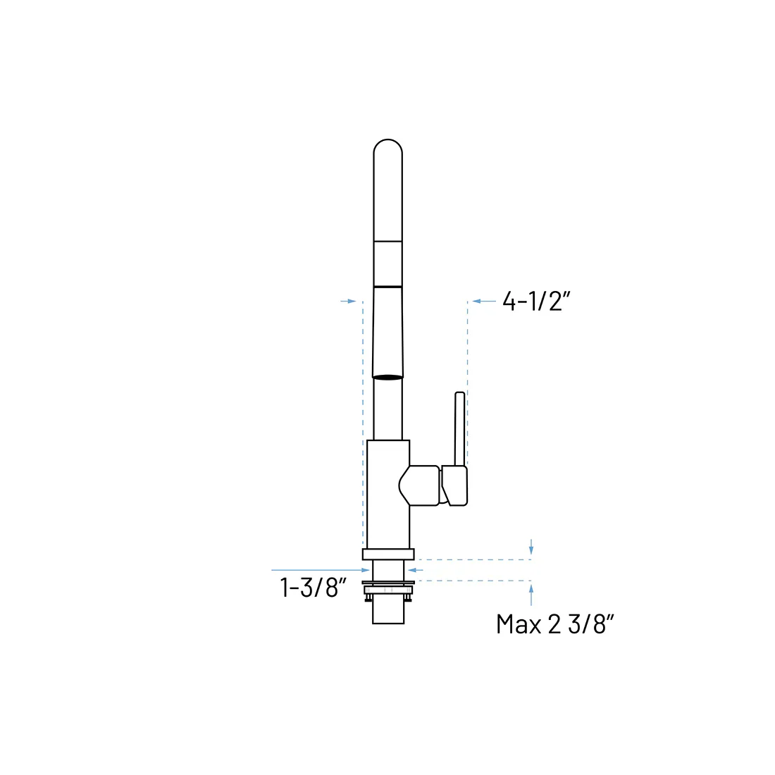 Black Single Handle Pull-Down Sprayer Kitchen Faucet, A-805-BL - Image 3