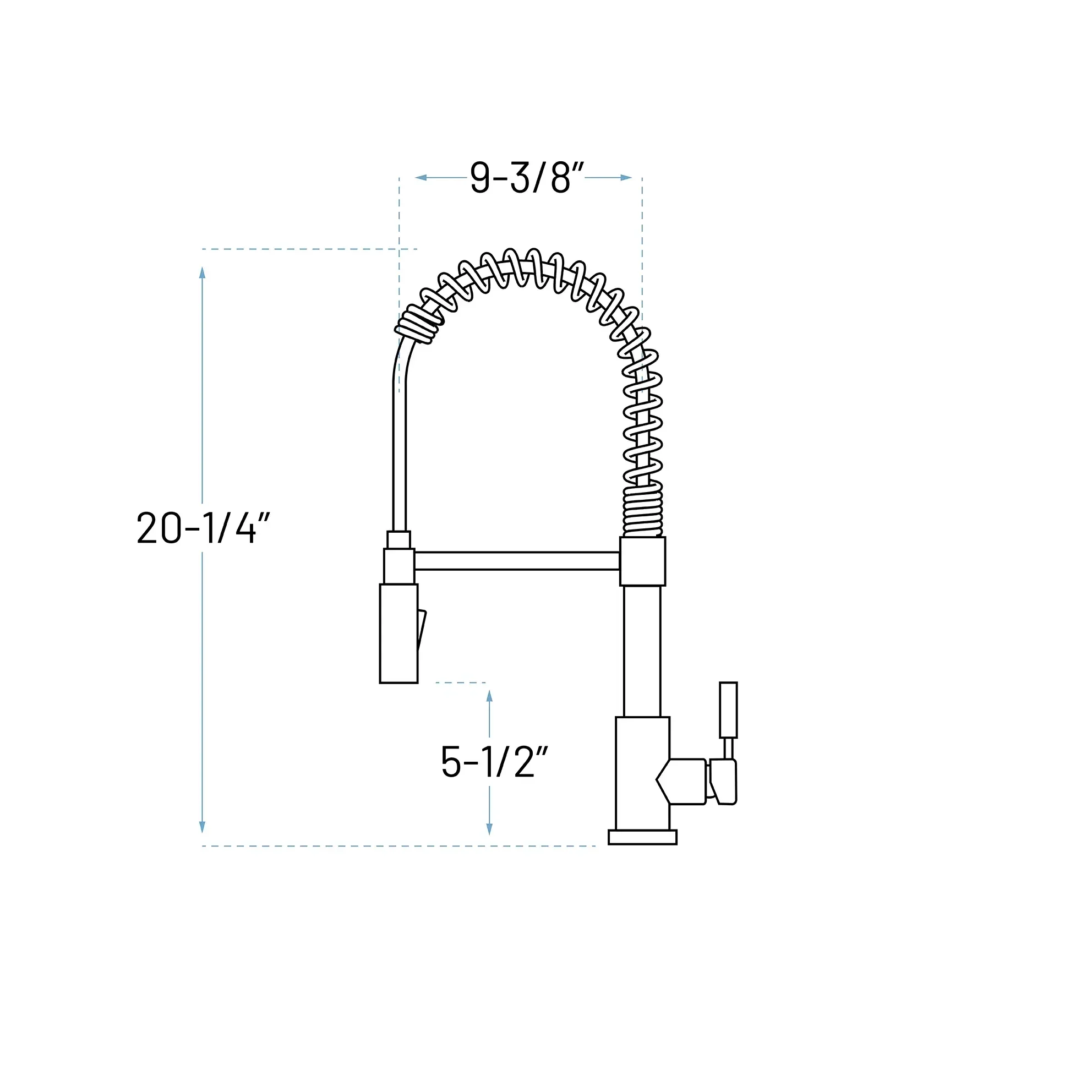 Spring Kitchen Faucet with Pull-Down Sprayer in Chrome, A-807-C - Image 2