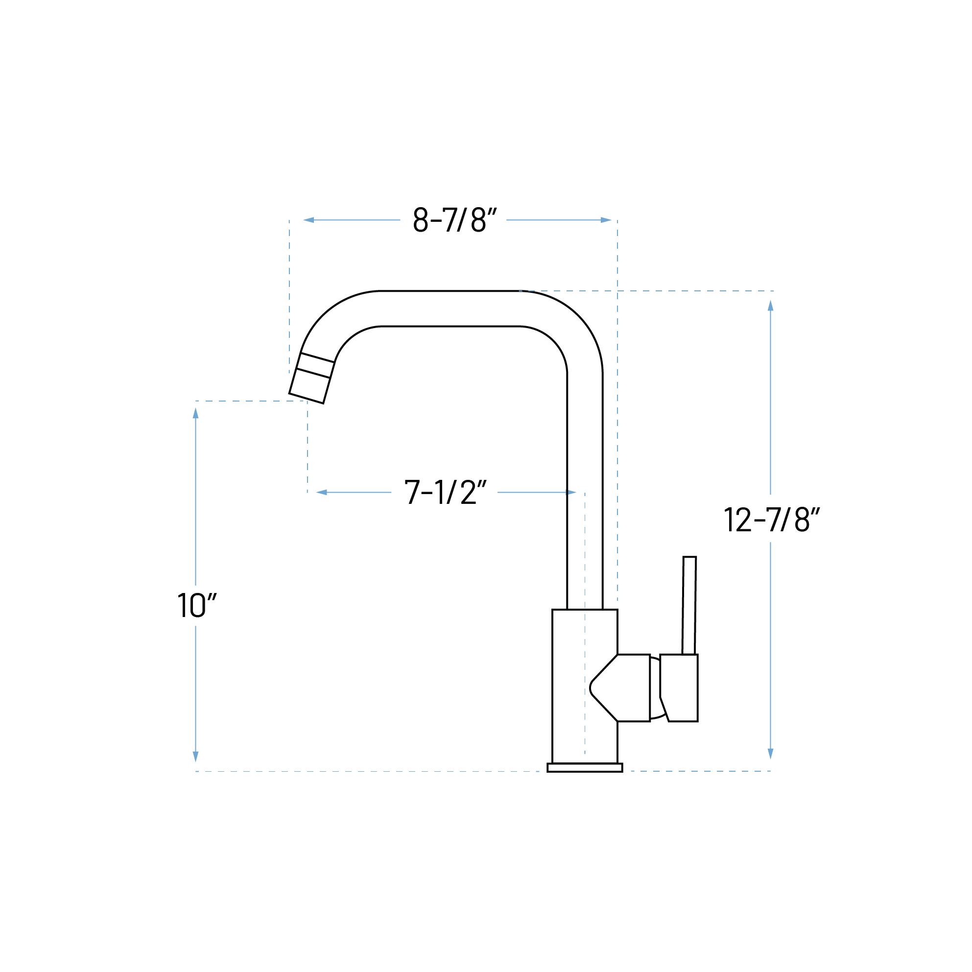 Matte Black High-Arch Single Handle Kitchen Faucet, A-809-BL - Image 2