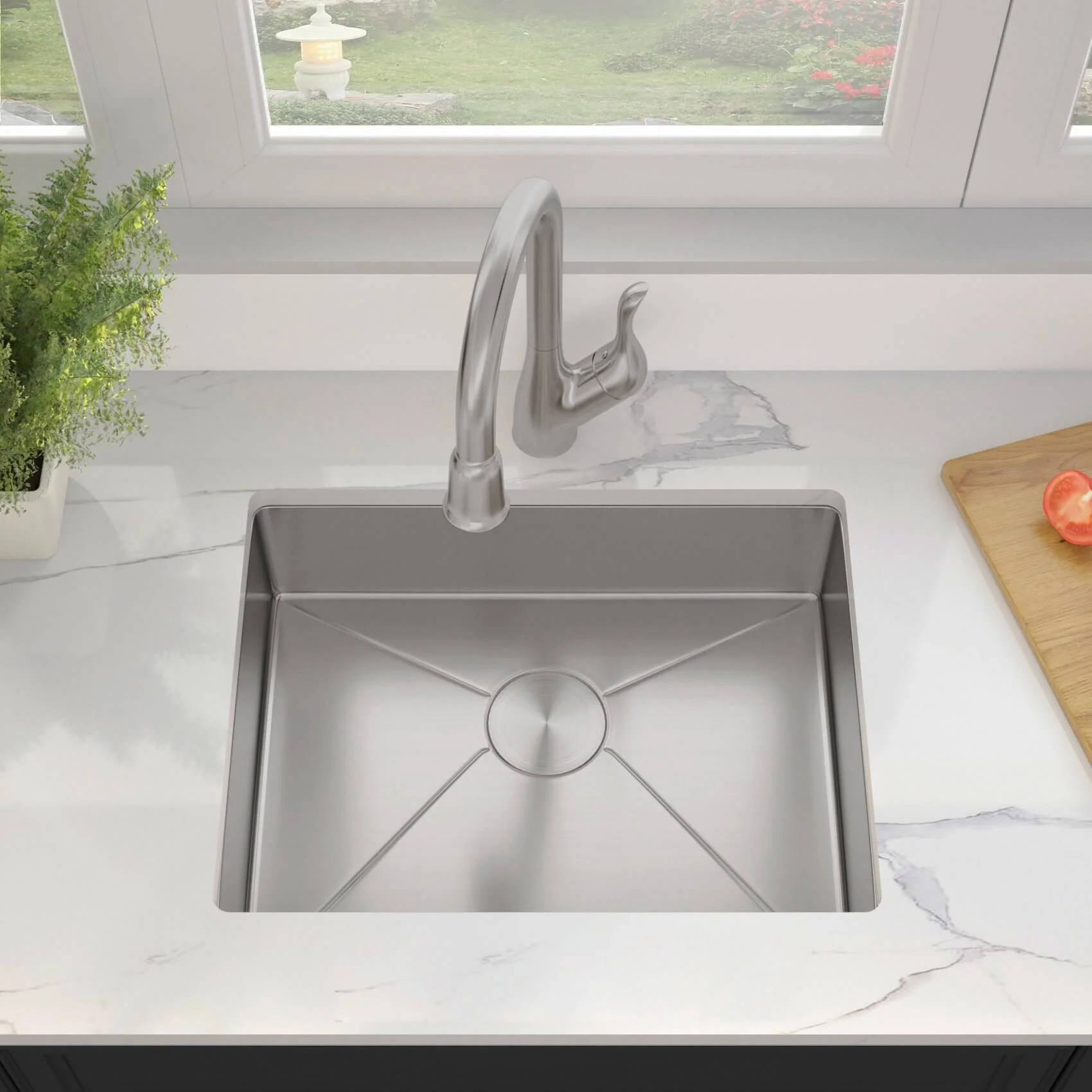 25" Undermount Stainless Steel Single Bowl ADA-Compliant Kitchen Sink, ADA-KH-2518-S-R20 - Image 3