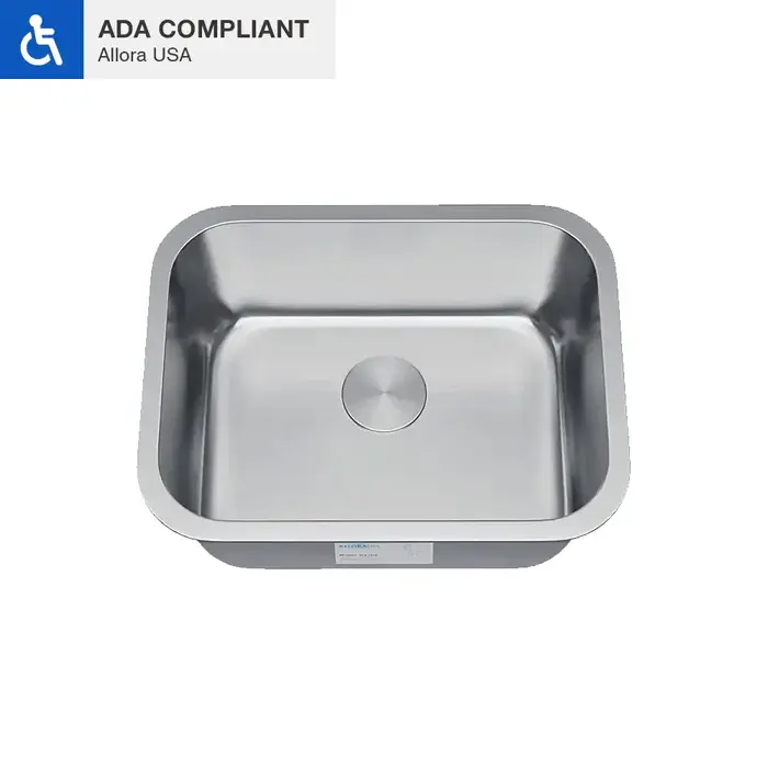 18" Compact Undermount Stainless Steel Single Bowl ADA Bar and RV Sink, ADA-KSN-1816-S