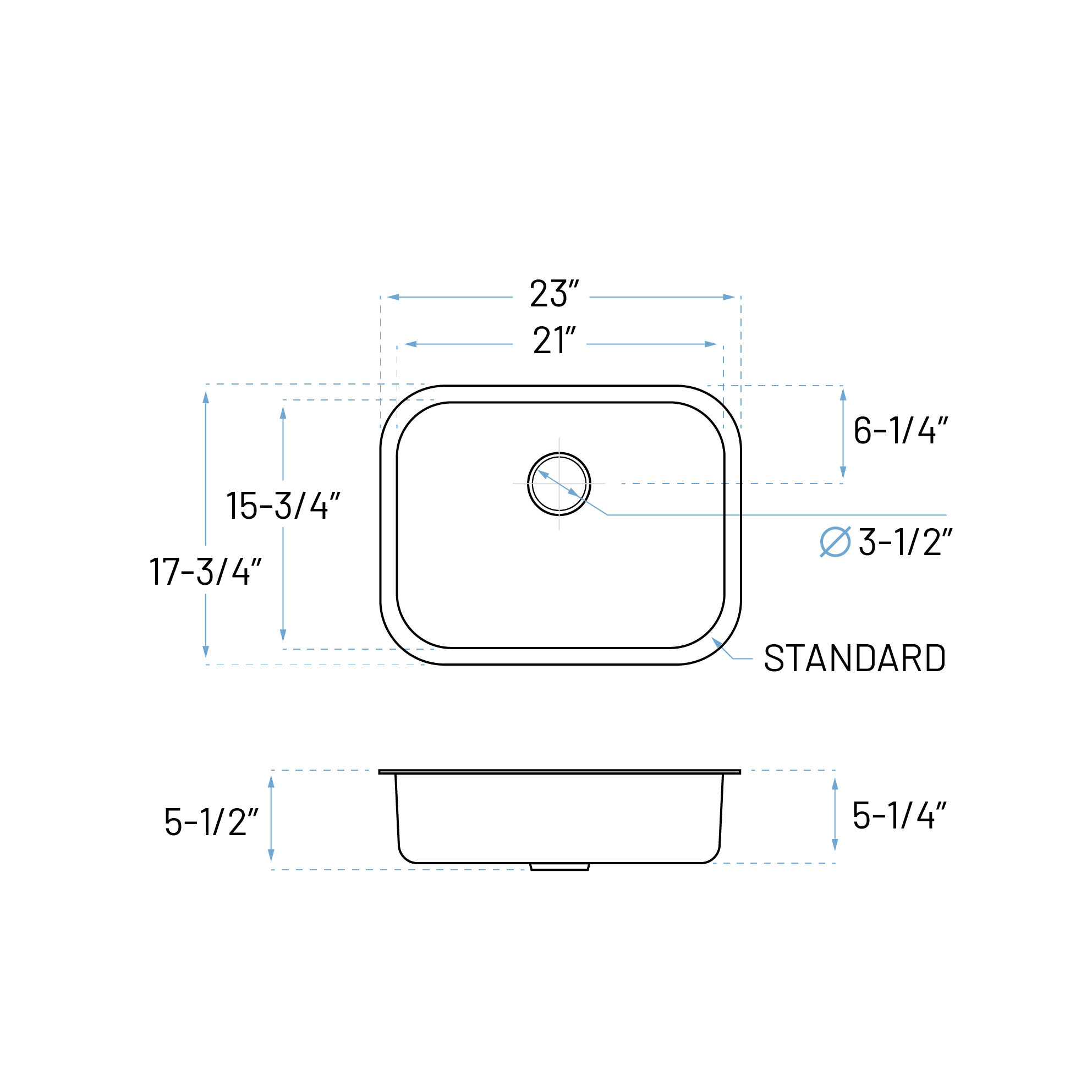 23" ADA-Compliant Undermount Stainless Steel Single Bowl Kitchen Sink, ADA-KSN-2318-S - Image 7