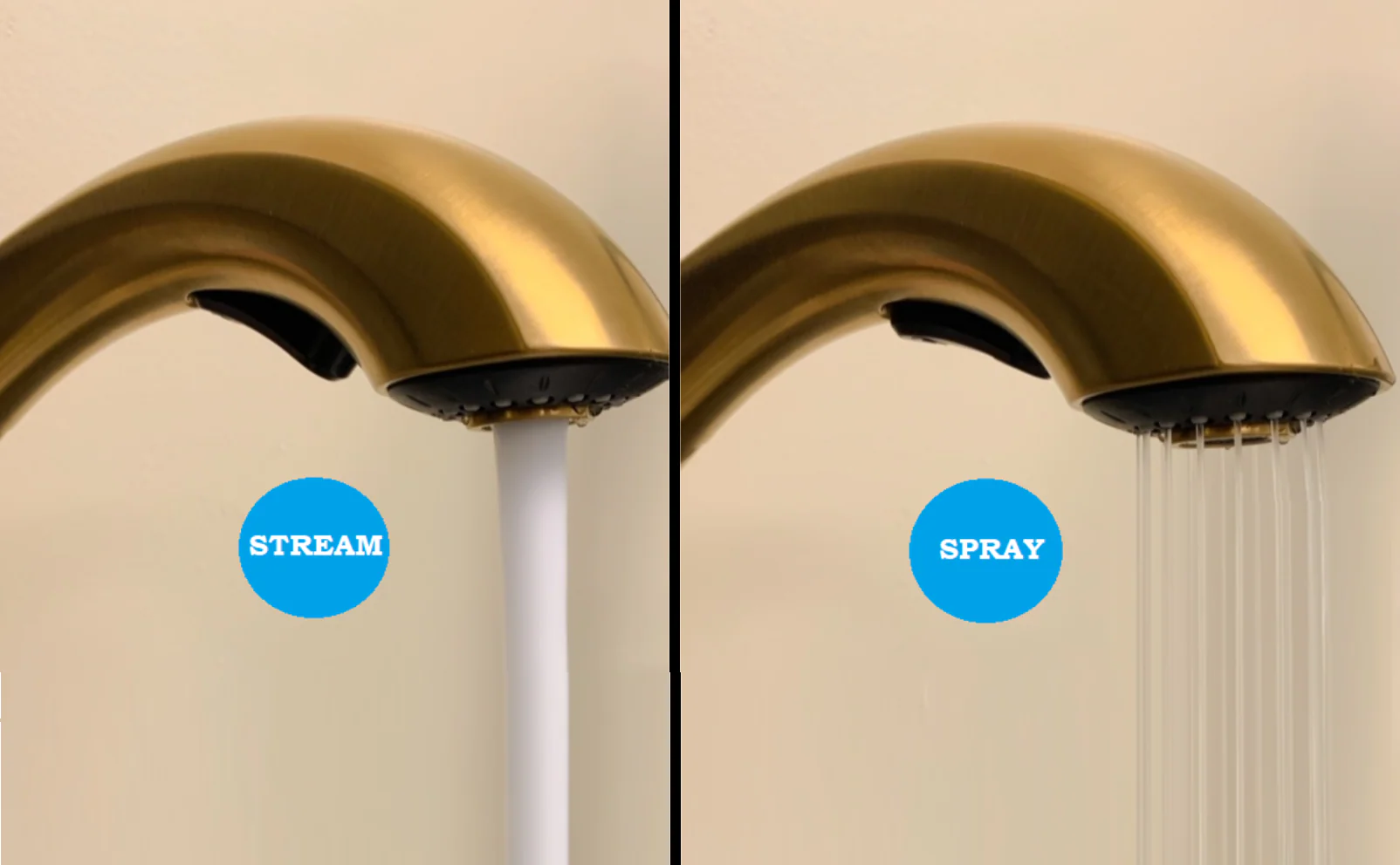 Two-Function Brushed Gold Pullout Kitchen Faucet Spray Head, AL720G - Image 2