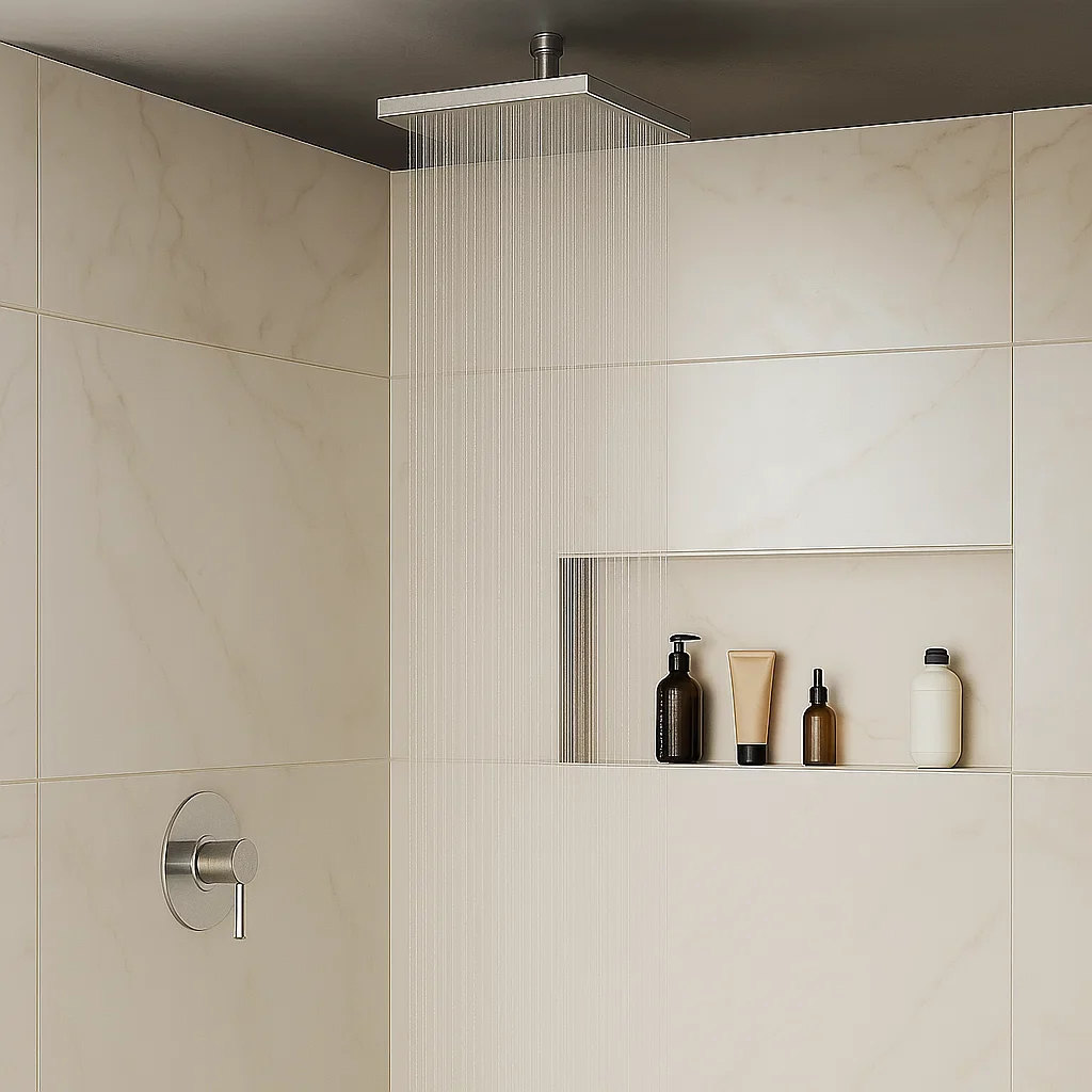 8" Square Brushed Nickel Modern Rain Shower Head, AL8-05-BN - Image 3