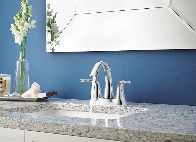 Centerset Two Handle Bathroom Faucet with Pop-up Drain in Brushed Nickel, B-4004-BN - Image 3