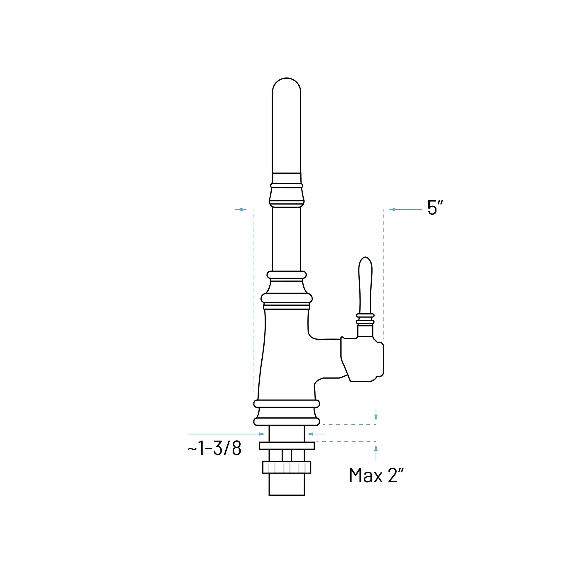 Goose Neck Single Handle Bar Faucet in Chrome, BAR-7260-C - Image 3