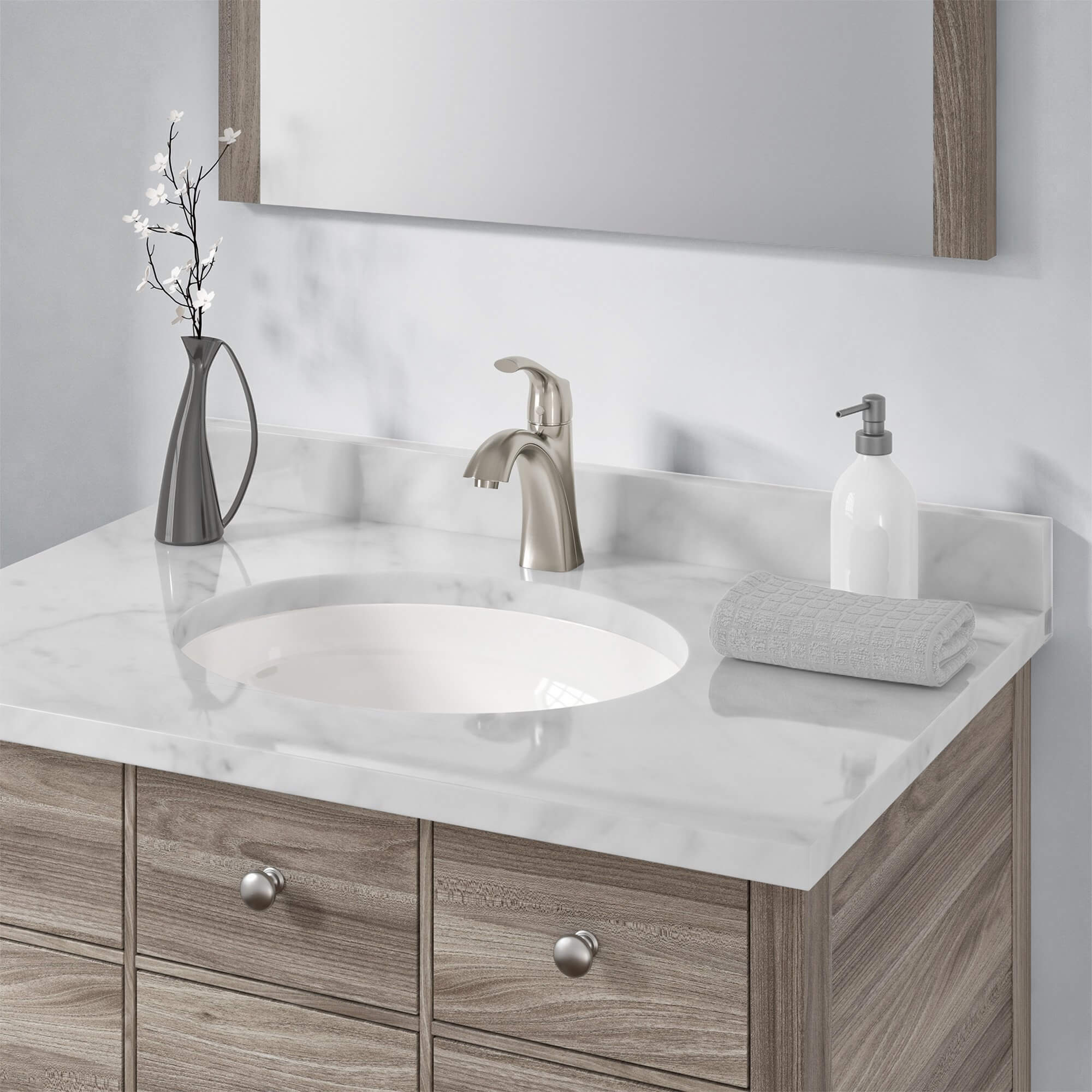 15" Oval Porcelain Undermount Bathroom Sink with Overlow Drain in White, VCS-1013-O - Image 3