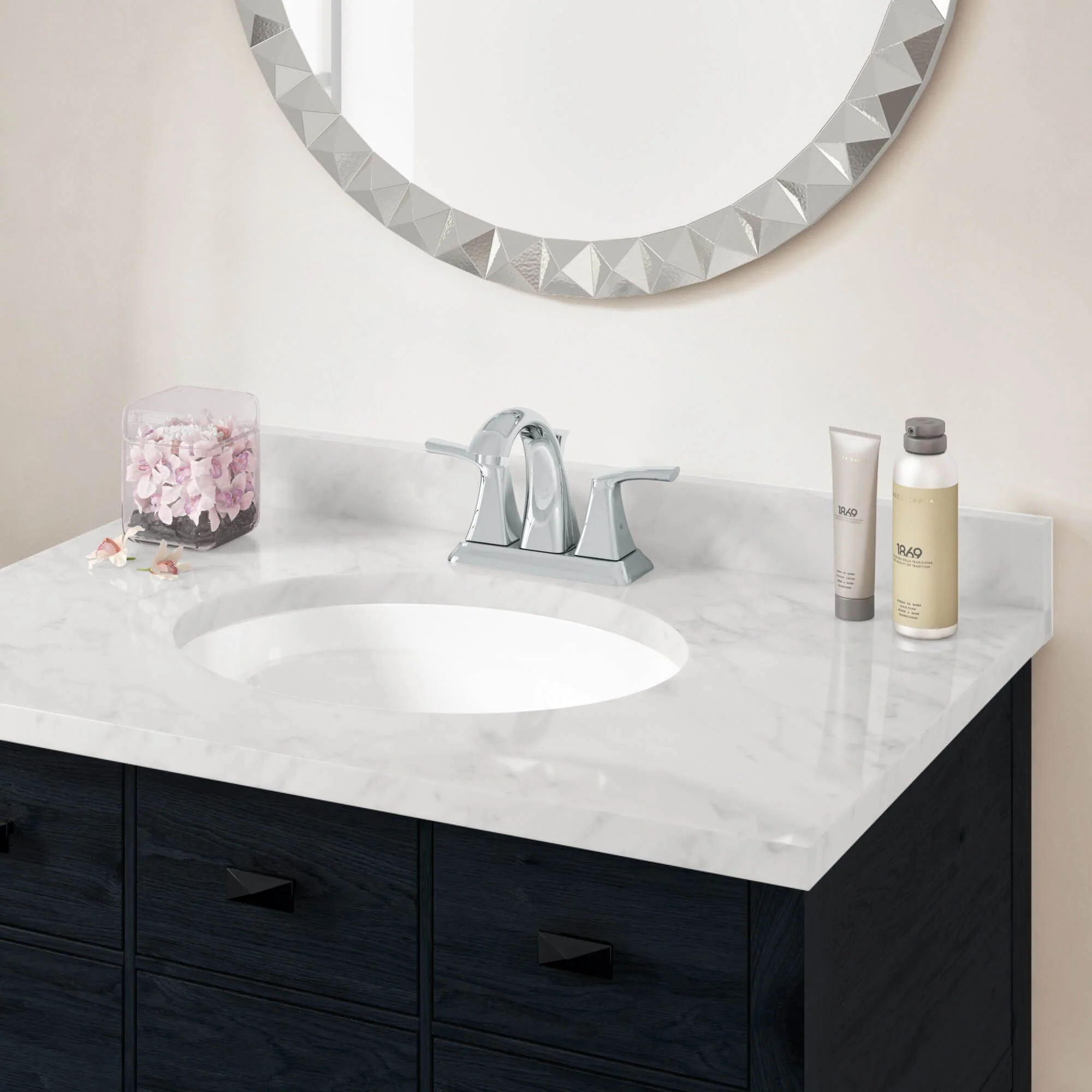 19-1/4" Oval Porcelain Undermount Bathroom Sink with Overflow Drain in White, VCS-1417-O - Image 3