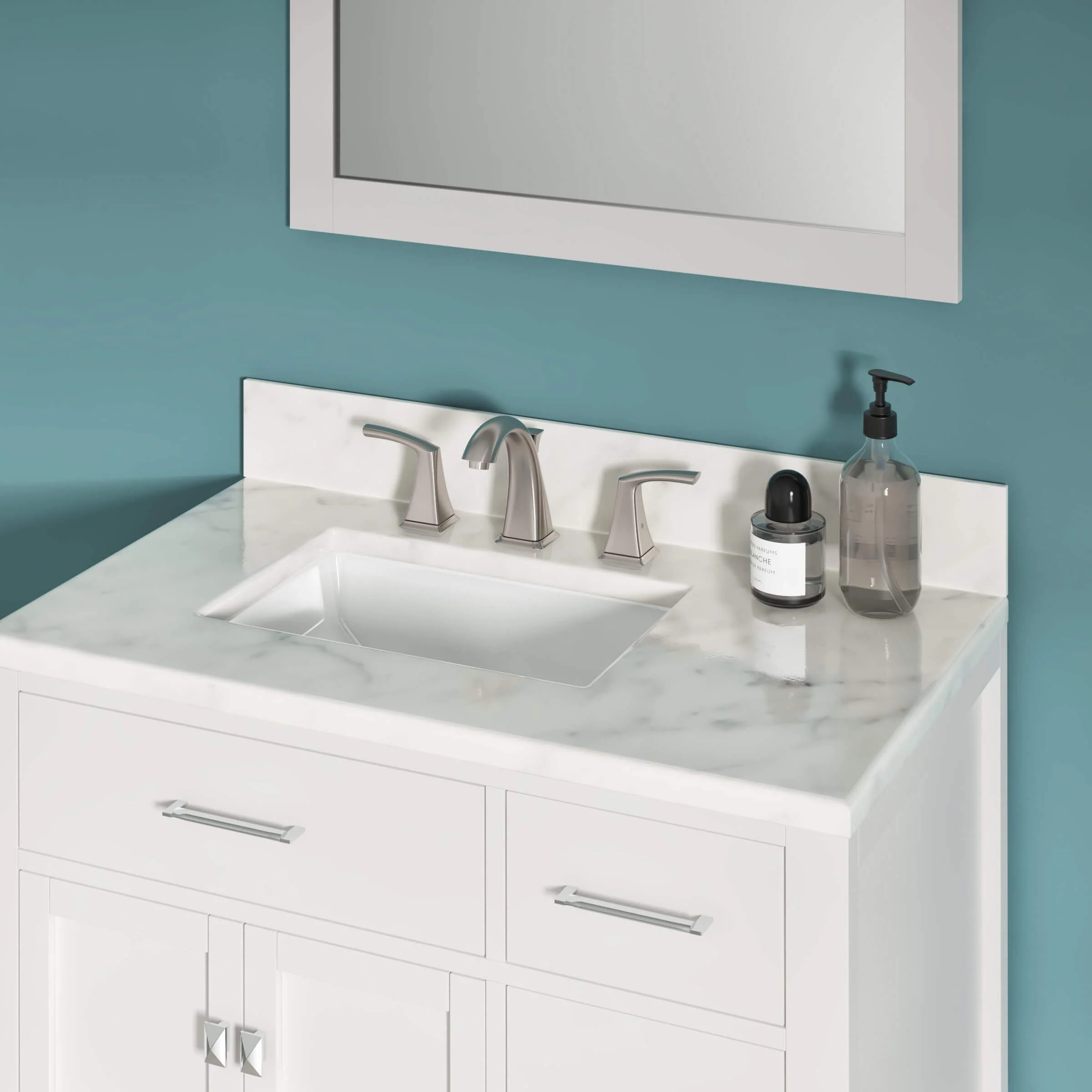 21" Rectangular Porcelain Undermount Bathroom Sink with Overflow Drain in White, VCS-1118-R - Image 5