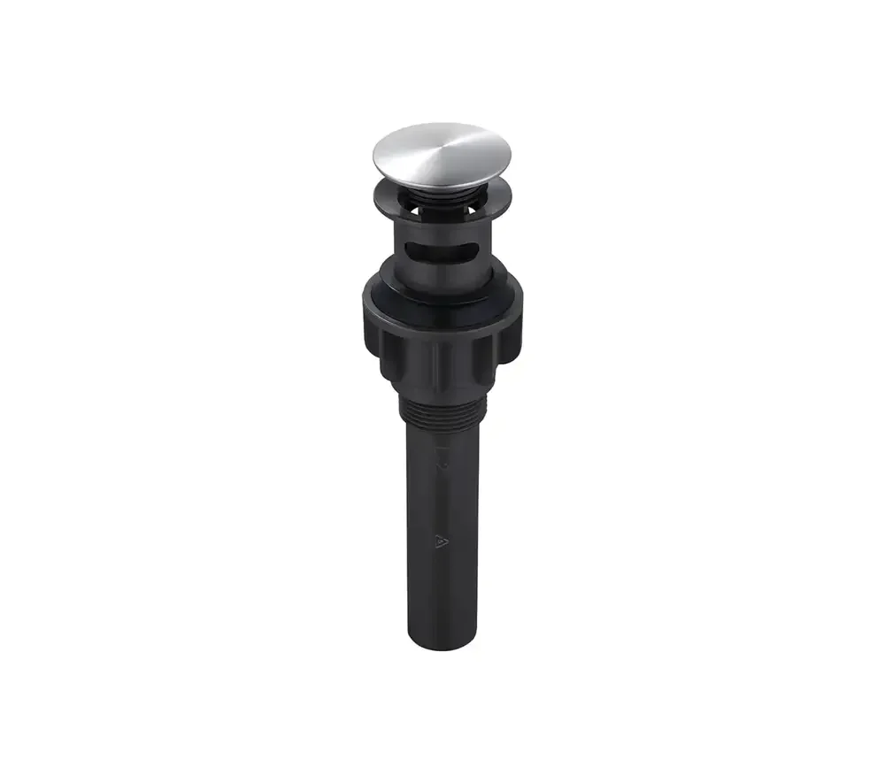 Brushed Nickel Push and Seal ABS Pop-Up Bathroom Drain, AL5-04-BN