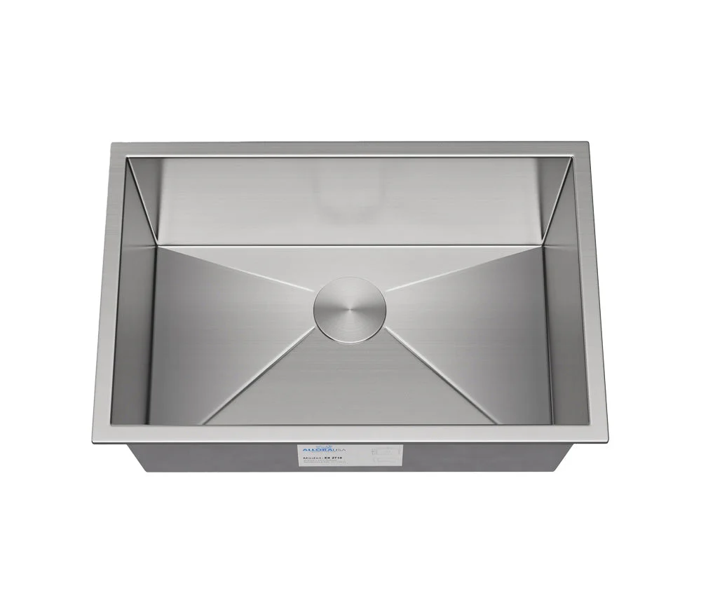 27" Zero Radius Undermount Stainless Steel Single Bowl Kitchen Sink, KH-2718-10-S-R0 - Image 4