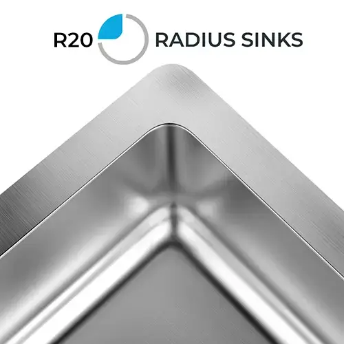 27" Standard Undermount Stainless Steel Single Bowl Kitchen Sink, KH-2718-9-S-R20 - Image 5