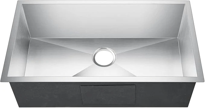 31" Large Zero Radius Undermount Stainless Steel Single Bowl Kitchen Sink, KH-3118-9-S-R0 - Image 4