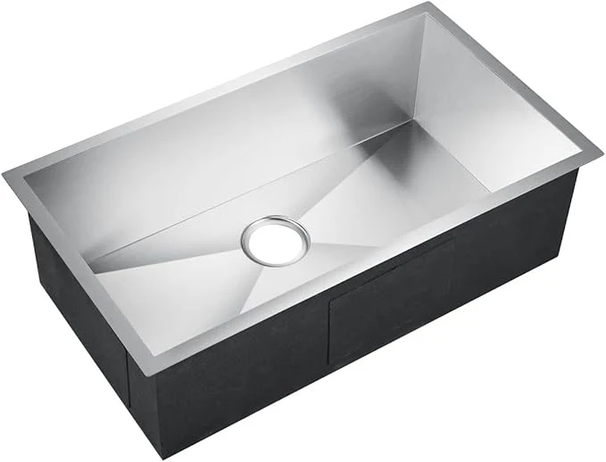 31" Large Zero Radius Undermount Stainless Steel Single Bowl Kitchen Sink, KH-3118-9-S-R0 - Image 3
