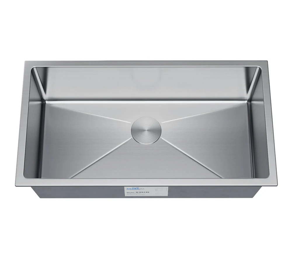 33" Undermount Stainless Steel Deep Single Bowl Kitchen Sink, KH-3318-10-S-R15 - Image 5