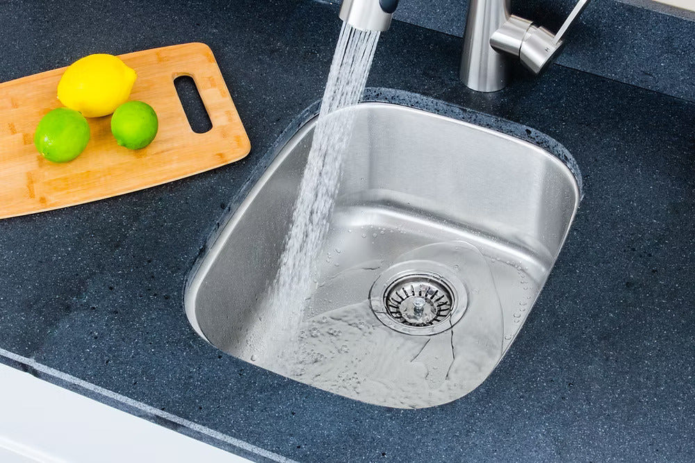 15" Undermount Stainless Steel Single Bowl Bar and RV Sink, KSN-1518-8-S - Image 3