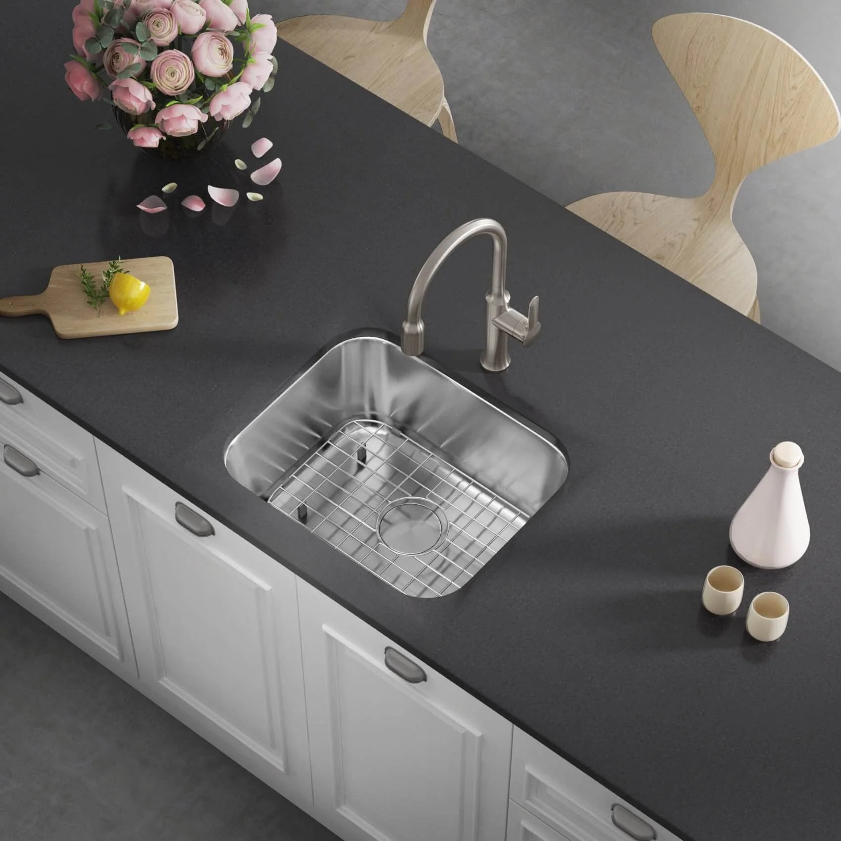 23" Undermount 7-inch Deep Stainless Steel Single Bowl Kitchen Sink, KSN-2318-7-S - Image 4