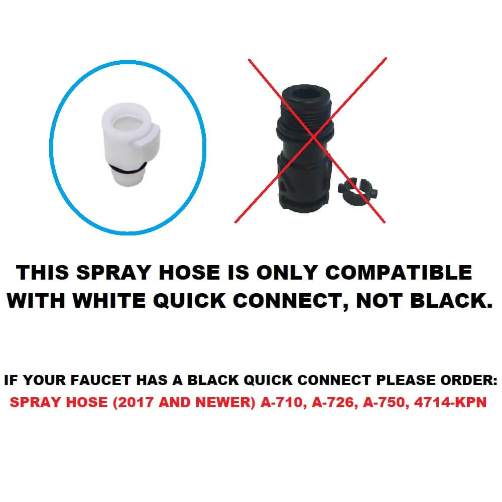 59-1/2" Faucet Hose for 13/16" Spray Head with Nub Quick Connect End, AL2-01 - Image 2