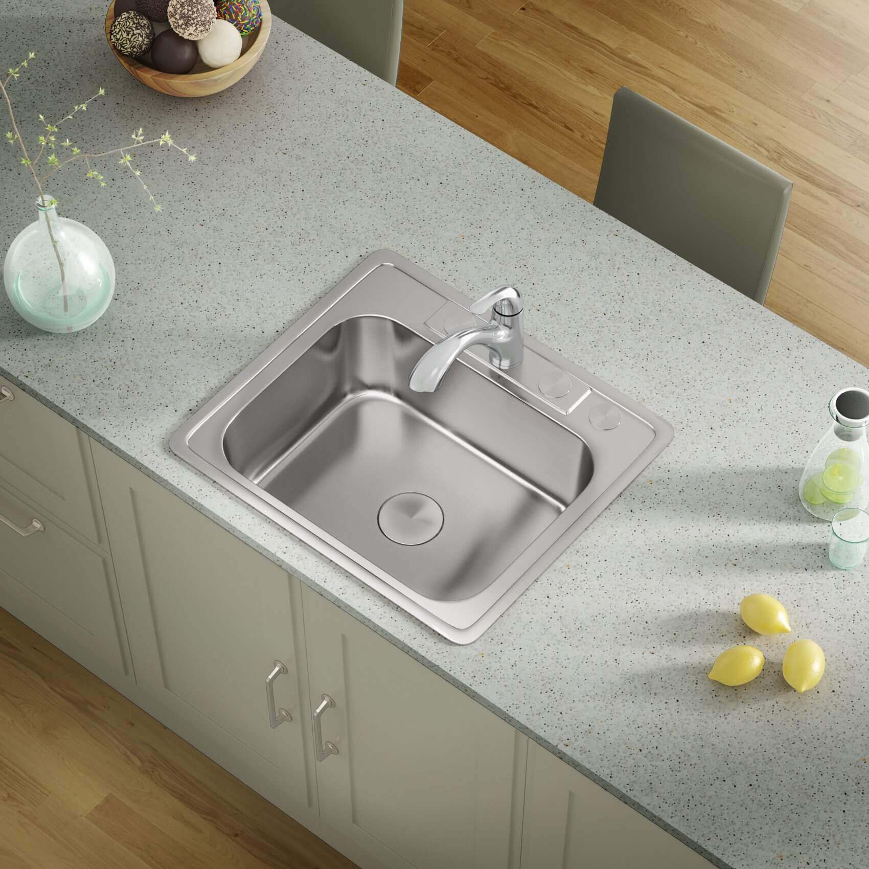 25" Top Mount Stainless Steel 4-Hole Single Bowl Kitchen Sink, TOP-2522-8-S 22G - Image 4
